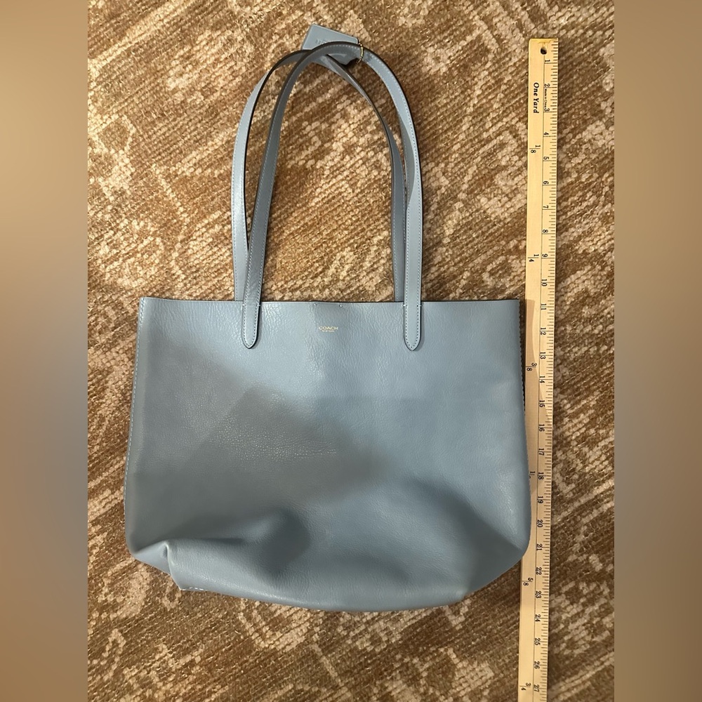 NWOT Coach Dusty Blue Leather Tote - Picture 8 of 12